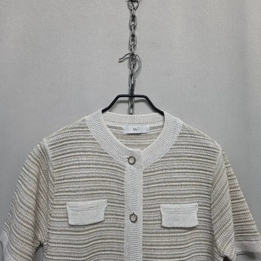 [SOLD OUT] W9 반팔 니트 가디건 아이보리