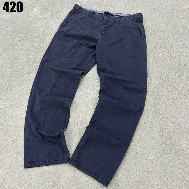[BUNJANG] Tommy Hilfiger Navy Cotton Casual Pants / 타미힐피거 네이비 면바지 남성 캐주얼 팬츠