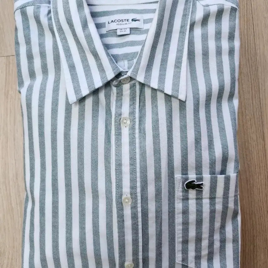 [BUNJANG] Lacoste Oxford Stripe Shirt (XL) / 라코스테 옥스퍼드스트라이프 셔츠(XL
