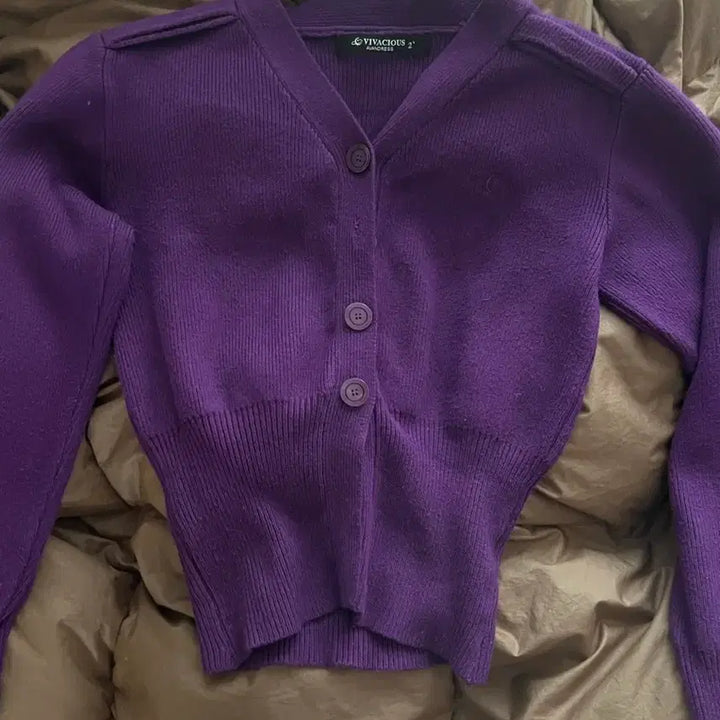 [BUNJANG] VIVACIOUS Purple Knit Cardigan / 비바시어스 퍼플 니트 가디건