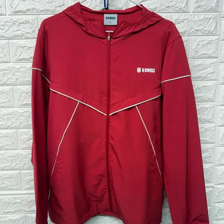 [BUNJANG] K-Swiss Windbreaker Red Jacket / 케이스위스 바람막이 레드 l