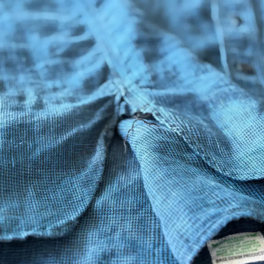 [BUNJANG] Orslow Indigo Linen Check Shirt / Orslow(오어슬로우) - Indigo Linen Shirt Check
