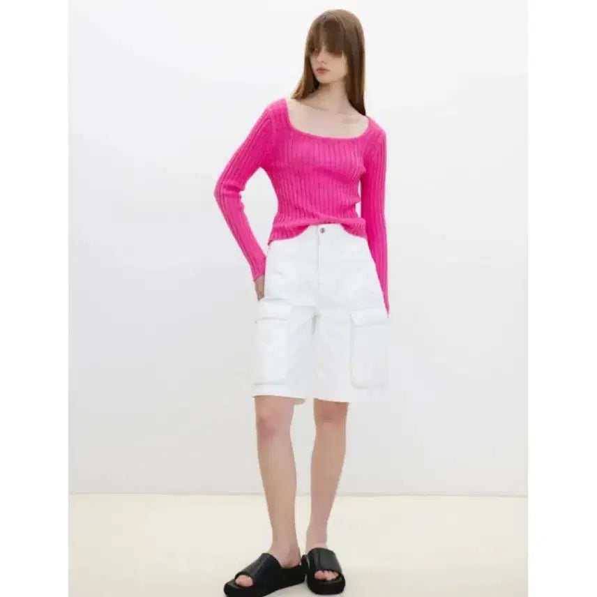[BUNJANG] 8 Seconds White Cargo Shorts / 에잇세컨즈 화이트 카고 반바지