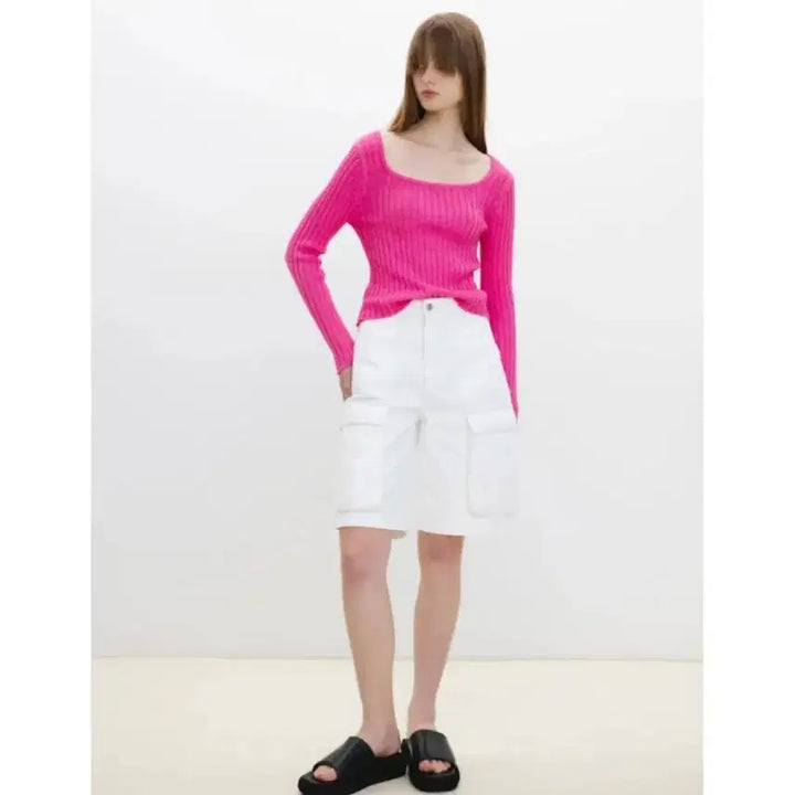[BUNJANG] 8 Seconds White Cargo Shorts / 에잇세컨즈 화이트 카고 반바지