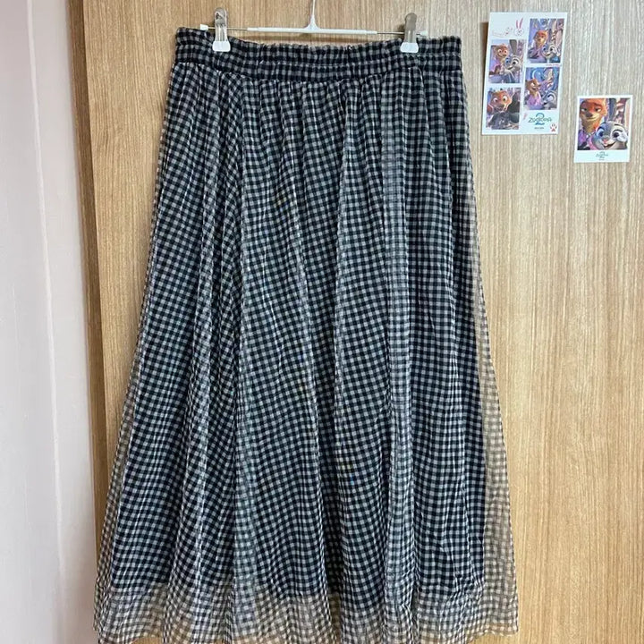 [SOLD OUT] 재팬빈티지 김엄 체크 롱 샤스커트 블랙