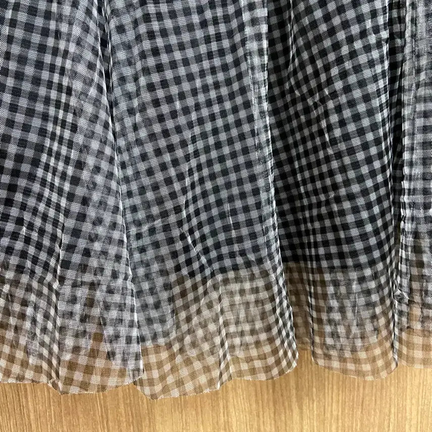 [SOLD OUT] 재팬빈티지 김엄 체크 롱 샤스커트 블랙
