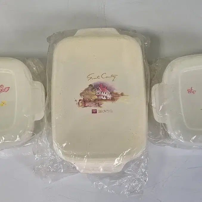 [BUNJANG] Peerless Cosmetics Promotional Items Airtight Containers Set / 근대사 수집 자료 옛날 피어리스 화장품 판촌물 밀폐용기 3점