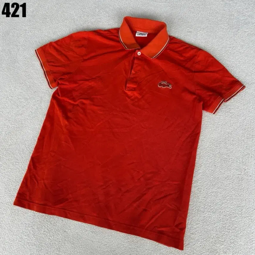 [BUNJANG] Lacoste Orange Pique T-shirt / 라코스테 오렌지색 피케 반팔티