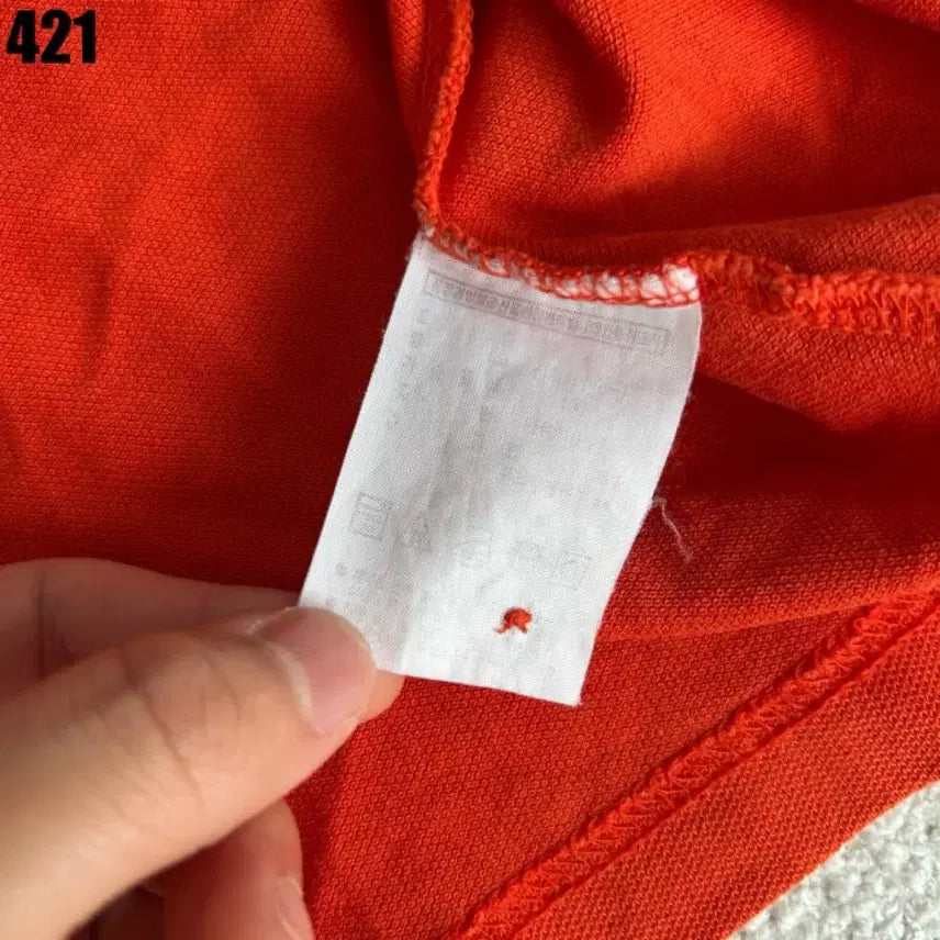 [BUNJANG] Lacoste Orange Pique T-shirt / 라코스테 오렌지색 피케 반팔티