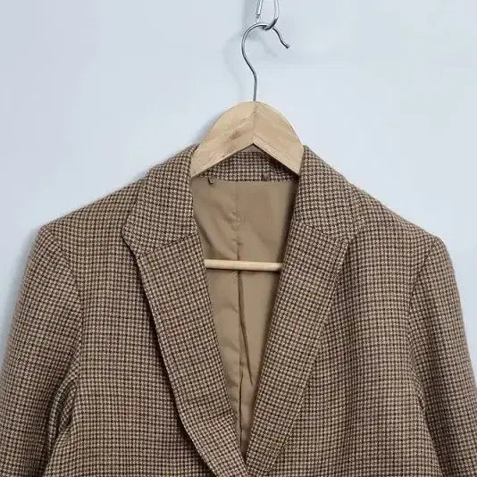 [BUNJANG] Vintage Brown Check Blazer [M] Wool 100% Women&