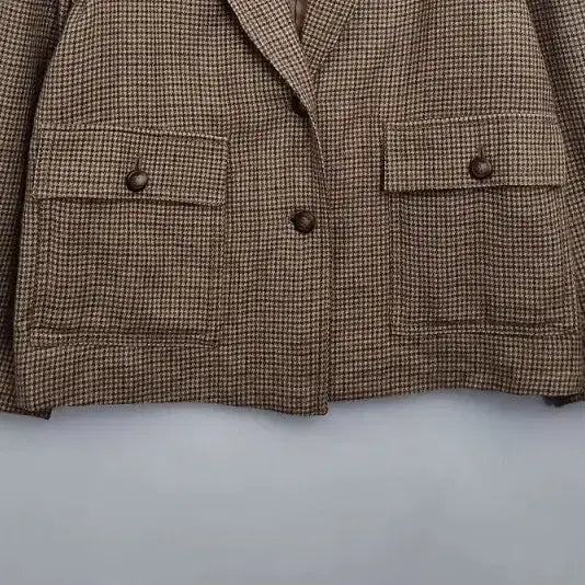 [BUNJANG] Vintage Brown Check Blazer [M] Wool 100% Women&