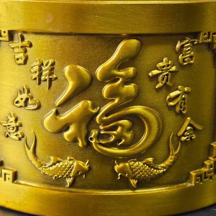 [BUNJANG] Brass Storage Box with Golden Lotus and Fish Motif / 황금 연꽃 물고기 문양 황동 보관함
