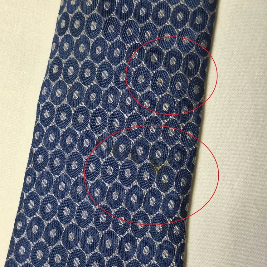[BUNJANG] Hermès Blue Oval Dot Silk Necktie / 에르메스 블루 오벌도트 패턴 실크 넥타이