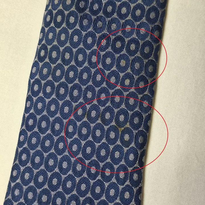[BUNJANG] Hermès Blue Oval Dot Silk Necktie / 에르메스 블루 오벌도트 패턴 실크 넥타이
