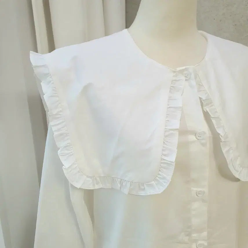 [SOLD OUT] 새상품) 화이트 빅카라 프릴 롱원피스 55~77