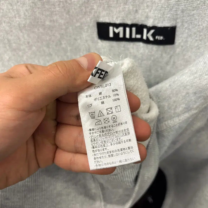 [BUNJANG] Champion x Milkfed Reverse Weave Logo Patch Sweatshirt / 챔피온X밀크페드 리버스위브 로고패치 헤비코튼 스웻셔츠 N1236