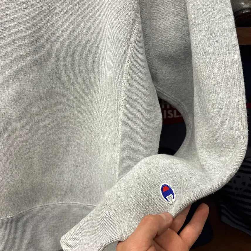 [BUNJANG] Champion x Milkfed Reverse Weave Logo Patch Sweatshirt / 챔피온X밀크페드 리버스위브 로고패치 헤비코튼 스웻셔츠 N1236