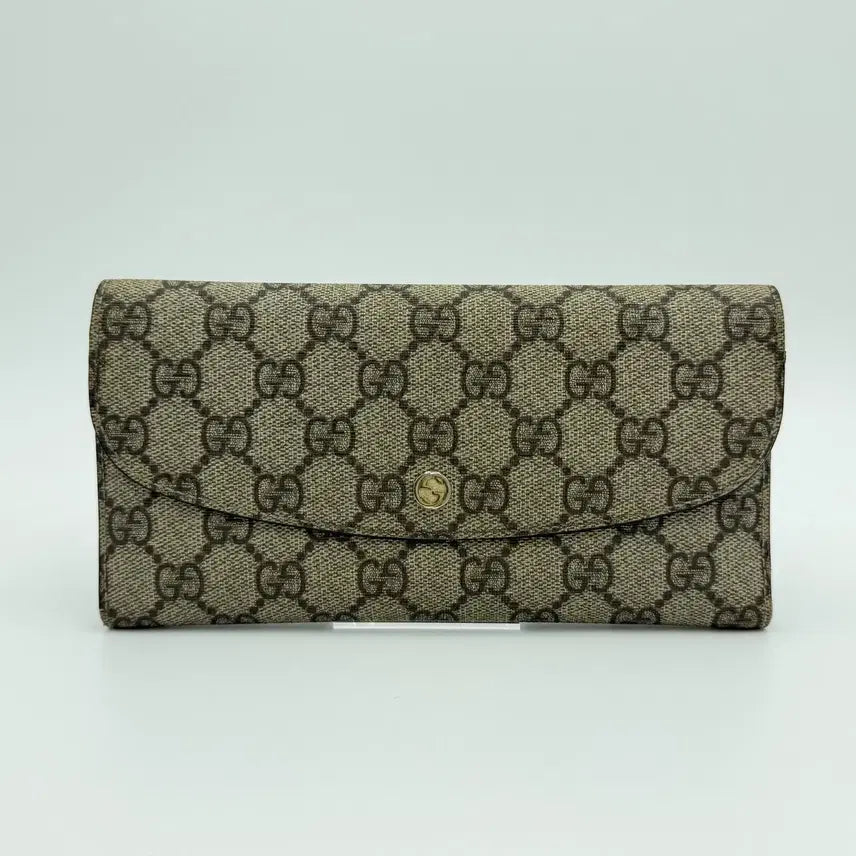 [BUNJANG] Gucci GG Logo PVC Long Wallet / 구찌 GG로고 PVC 장지갑 브라운 256926