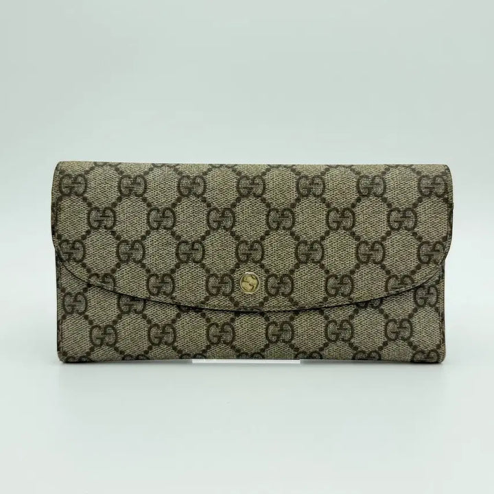 [BUNJANG] Gucci GG Logo PVC Long Wallet / 구찌 GG로고 PVC 장지갑 브라운 256926