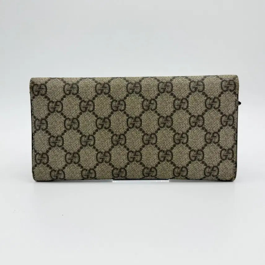 [BUNJANG] Gucci GG Logo PVC Long Wallet / 구찌 GG로고 PVC 장지갑 브라운 256926