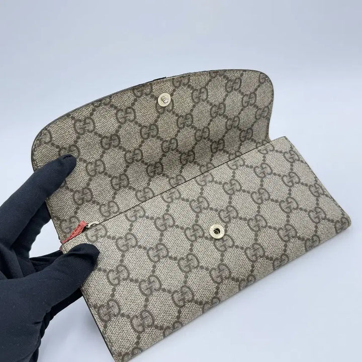 [BUNJANG] Gucci GG Logo PVC Long Wallet / 구찌 GG로고 PVC 장지갑 브라운 256926