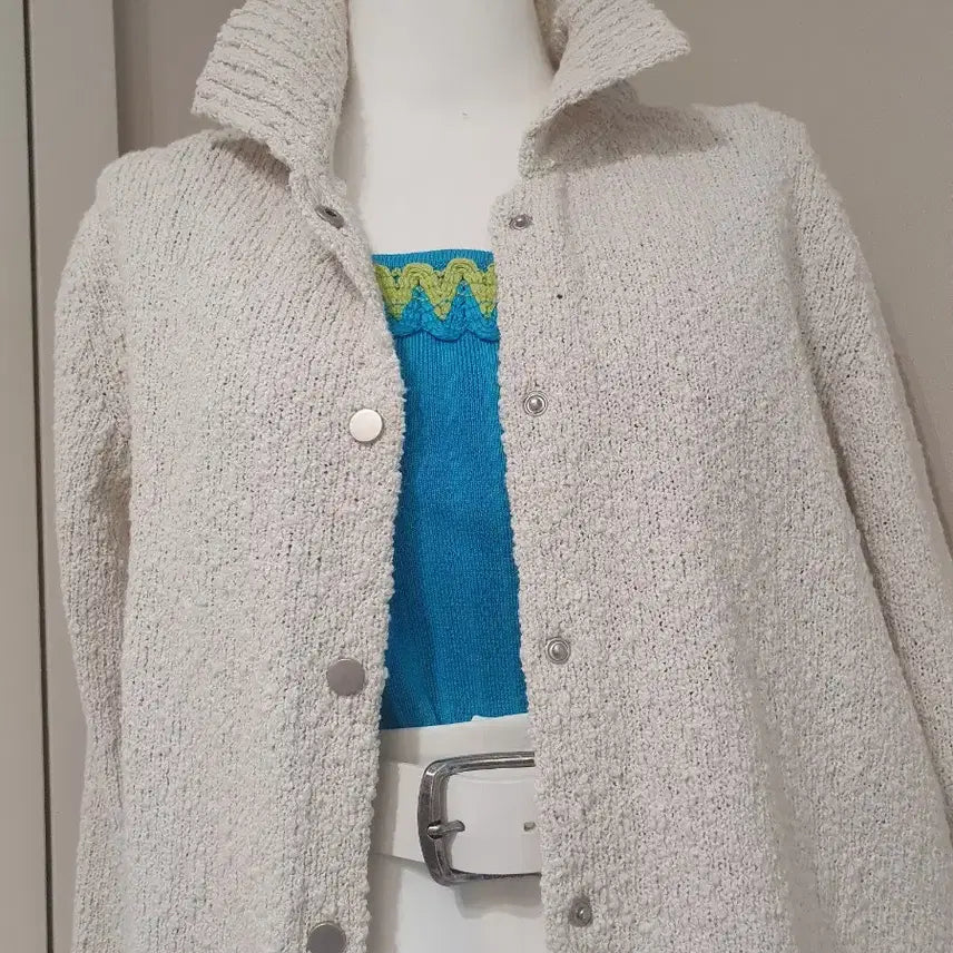 [BUNJANG] Mint Green Crochet Knit Tank Top / 민트색 크로셰 끈나시 니트