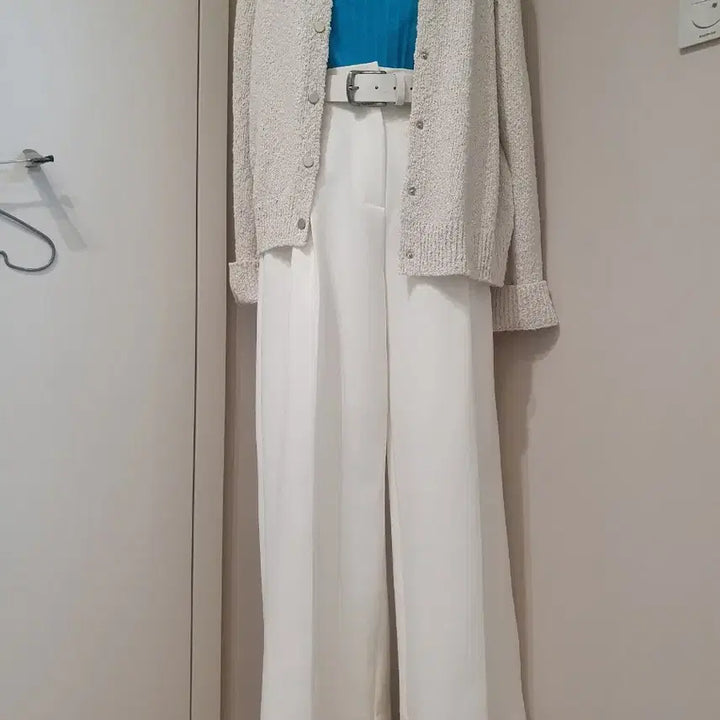 [BUNJANG] Mint Green Crochet Knit Tank Top / 민트색 크로셰 끈나시 니트