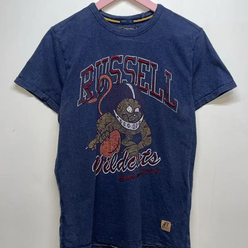 [BUNJANG] Russell Athletic Wildcats Navy Short Sleeve T-shirt / 러셀 와일드캣츠 반팔 티셔츠 네이비