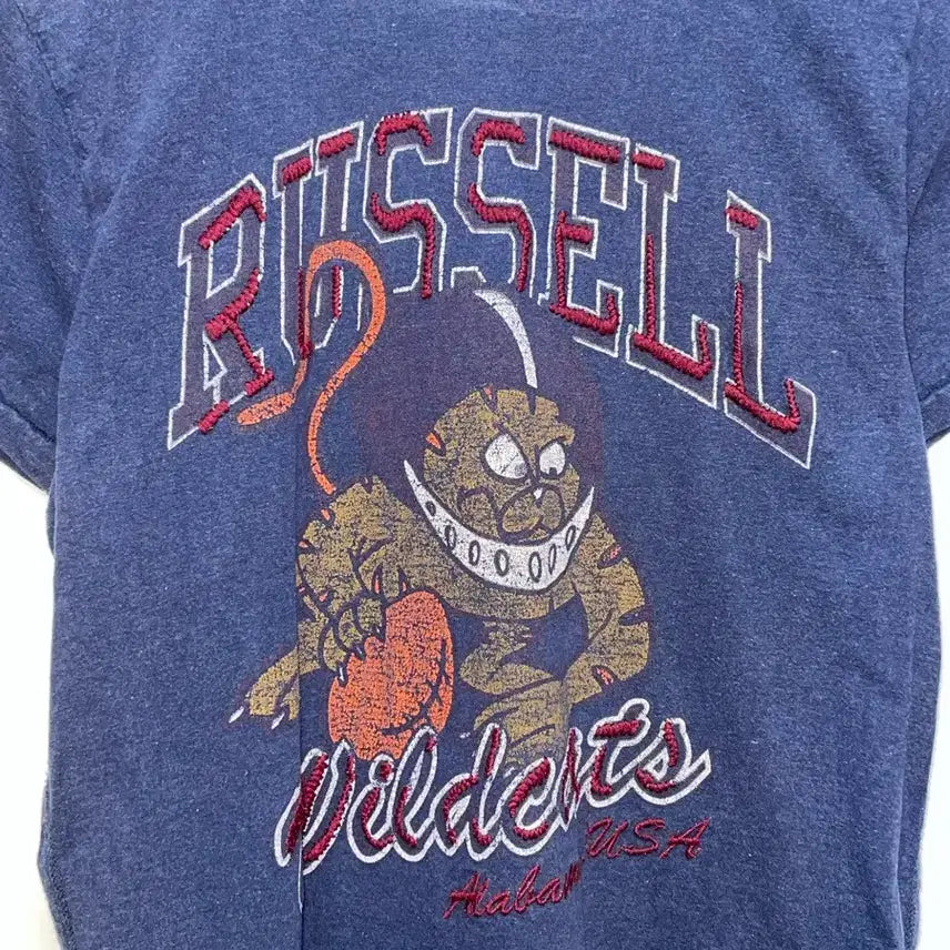[BUNJANG] Russell Athletic Wildcats Navy Short Sleeve T-shirt / 러셀 와일드캣츠 반팔 티셔츠 네이비