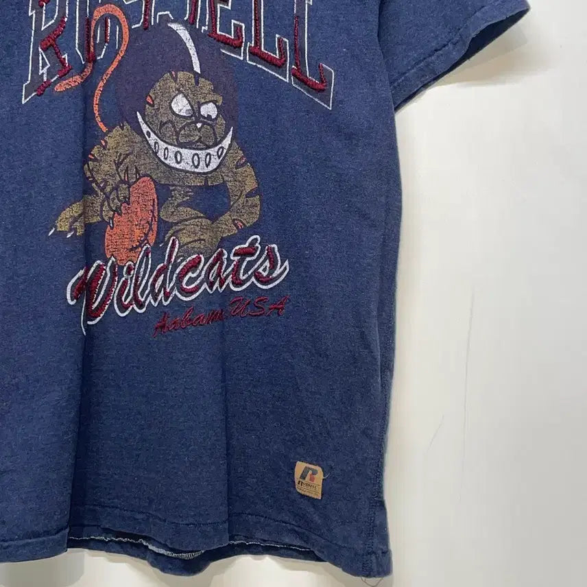 [BUNJANG] Russell Athletic Wildcats Navy Short Sleeve T-shirt / 러셀 와일드캣츠 반팔 티셔츠 네이비