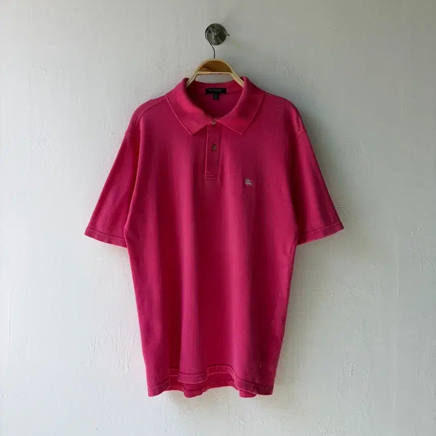 [SOLD OUT] 버버리 핑크 반팔 폴로 티셔츠 S 95