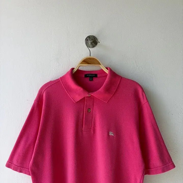 [SOLD OUT] 버버리 핑크 반팔 폴로 티셔츠 S 95