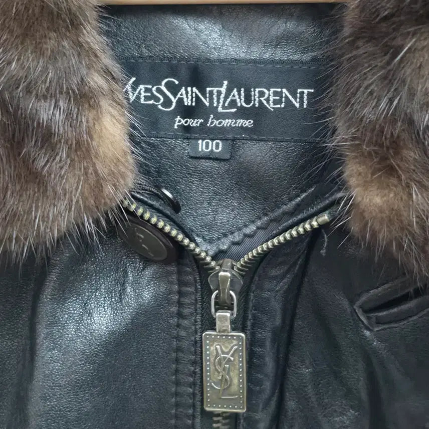 [BUNJANG] Yves Saint Laurent Leather Jacket / [L] 입생로랑 레더 자켓 (내피,퍼 탈부착)