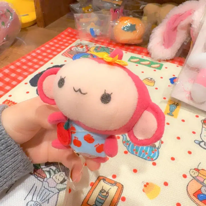 [BUNJANG] Sinada Monkey Pink Apple Plush Doll / 고전 시나다 원숭이 핑크 사과 인형