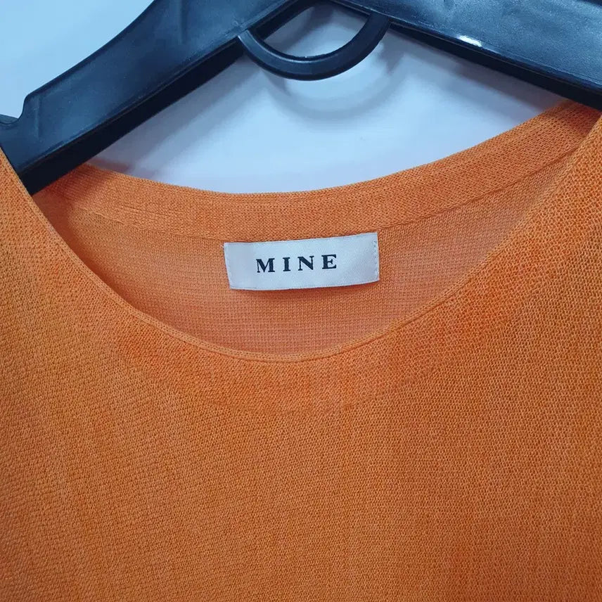 [BUNJANG] MINE Orange Linen Asymmetric T-shirt / MINE 마인 오렌지 린넨 언발티셔츠