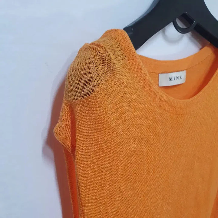 [BUNJANG] MINE Orange Linen Asymmetric T-shirt / MINE 마인 오렌지 린넨 언발티셔츠