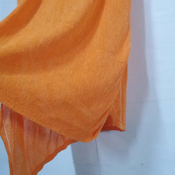[BUNJANG] MINE Orange Linen Asymmetric T-shirt / MINE 마인 오렌지 린넨 언발티셔츠