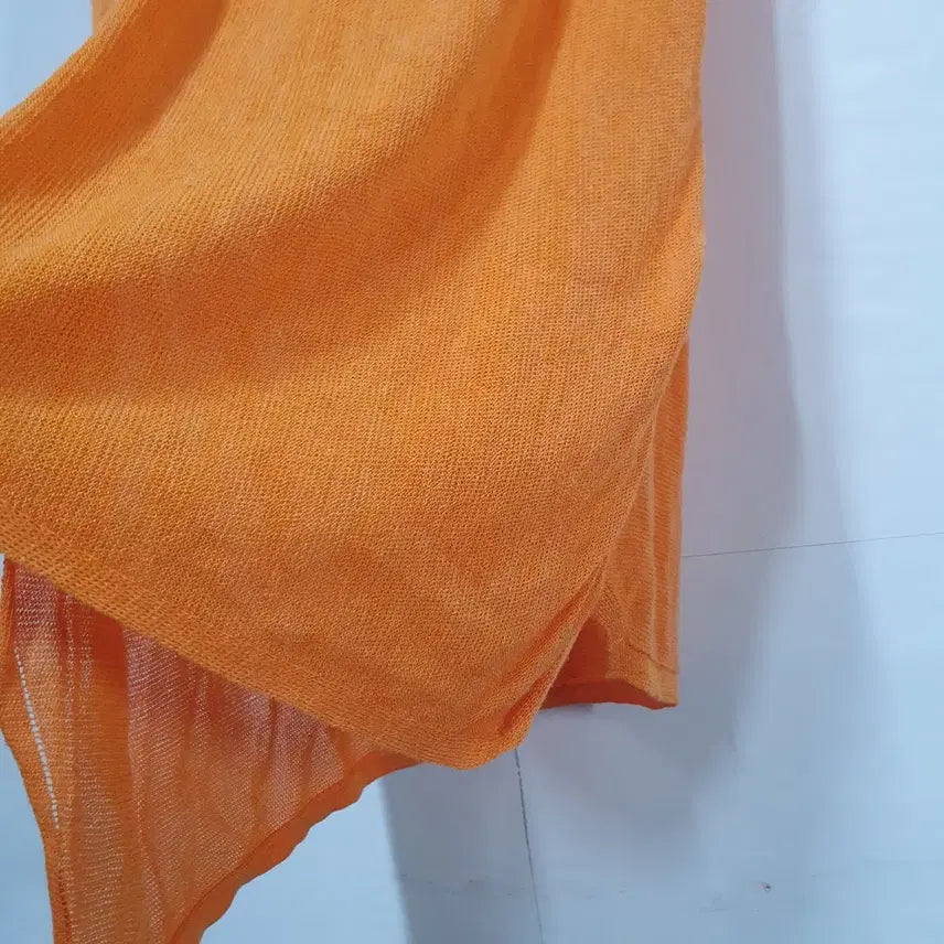 [BUNJANG] MINE Orange Linen Asymmetric T-shirt / MINE 마인 오렌지 린넨 언발티셔츠