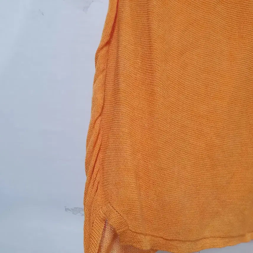 [BUNJANG] MINE Orange Linen Asymmetric T-shirt / MINE 마인 오렌지 린넨 언발티셔츠