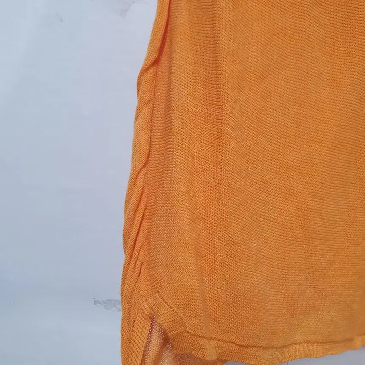 [BUNJANG] MINE Orange Linen Asymmetric T-shirt / MINE 마인 오렌지 린넨 언발티셔츠