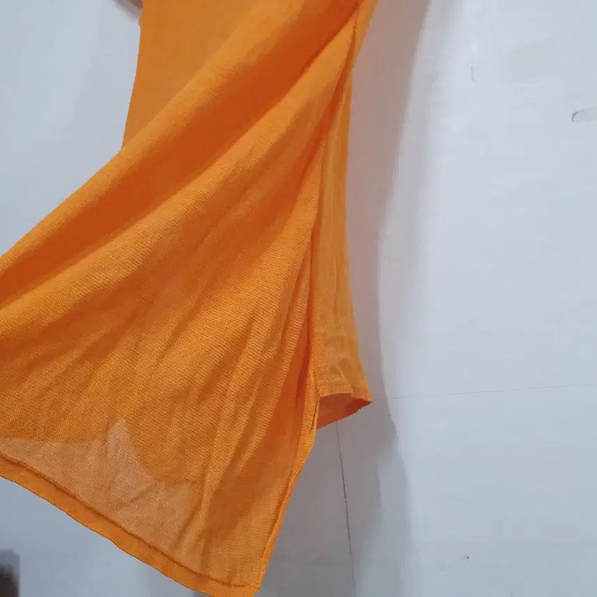 [BUNJANG] MINE Orange Linen Asymmetric T-shirt / MINE 마인 오렌지 린넨 언발티셔츠