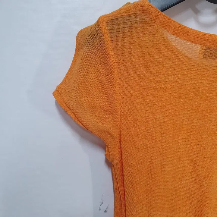 [BUNJANG] MINE Orange Linen Asymmetric T-shirt / MINE 마인 오렌지 린넨 언발티셔츠