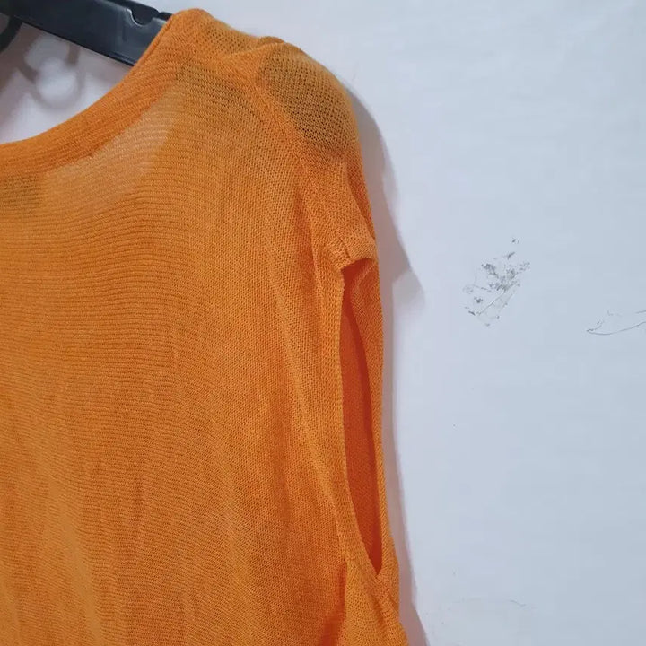 [BUNJANG] MINE Orange Linen Asymmetric T-shirt / MINE 마인 오렌지 린넨 언발티셔츠