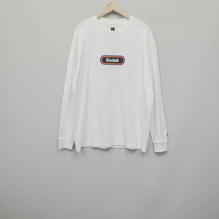 [BUNJANG] Kodak Rainbow Long Sleeve T-Shirt White XL / 코닥 정품 레인보우 긴팔 티셔츠 화이트 105(XL) 오버핏