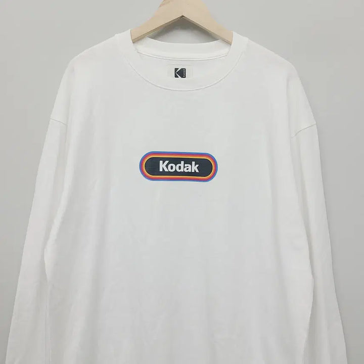 [BUNJANG] Kodak Rainbow Long Sleeve T-Shirt White XL / 코닥 정품 레인보우 긴팔 티셔츠 화이트 105(XL) 오버핏