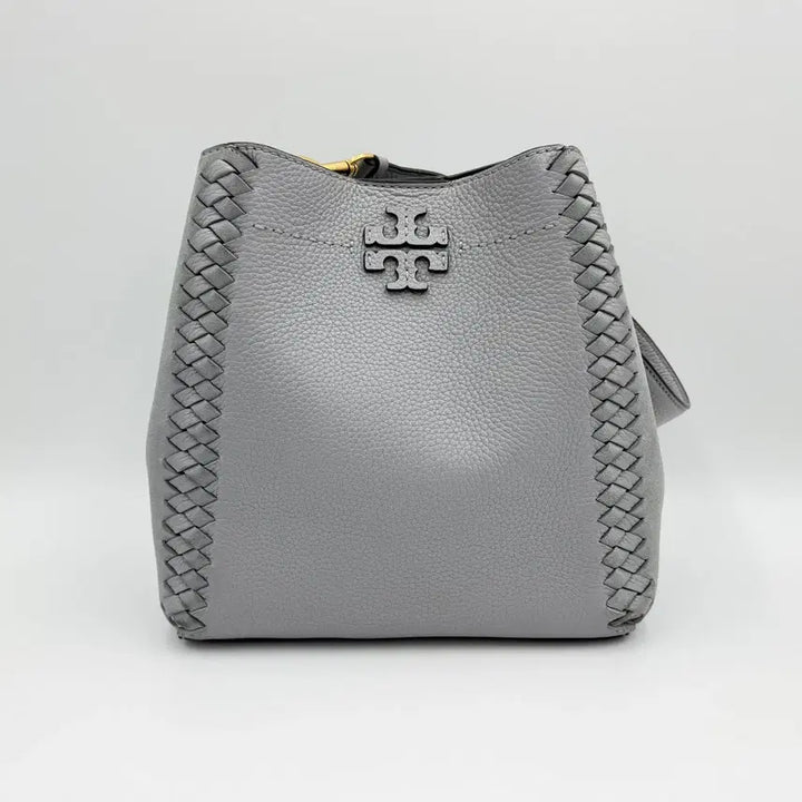 [BUNJANG] Tory Burch McGraw Mesh Patch Leather Bucket Tote Bag / 토리버치 맥그로우 메쉬패치 가죽 버킷백 토트백