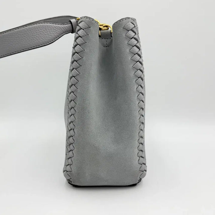 [BUNJANG] Tory Burch McGraw Mesh Patch Leather Bucket Tote Bag / 토리버치 맥그로우 메쉬패치 가죽 버킷백 토트백