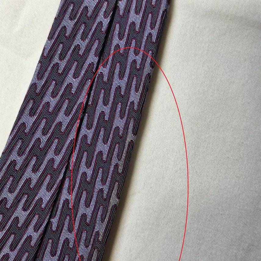 [BUNJANG] Hermes Lavender Burgundy Wave Silk Tie / 에르메스 라벤더 버건디 웨이브 넥타이