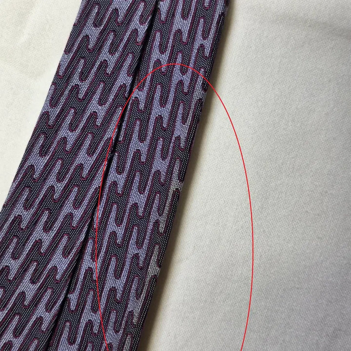 [BUNJANG] Hermes Lavender Burgundy Wave Silk Tie / 에르메스 라벤더 버건디 웨이브 넥타이