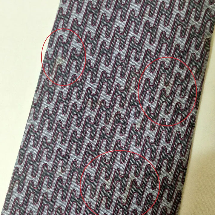 [BUNJANG] Hermes Lavender Burgundy Wave Silk Tie / 에르메스 라벤더 버건디 웨이브 넥타이